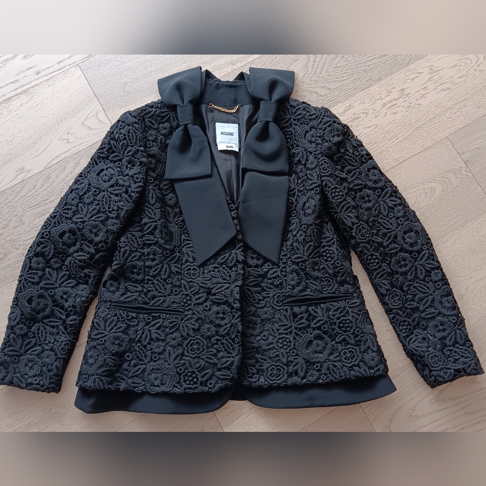 MOSCHINO Lace & Bow Blazer Size 42/8 - Picture 2 of 9